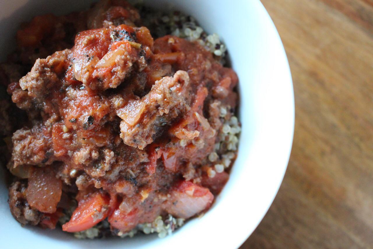 BEEF: Quinoa Bolognese