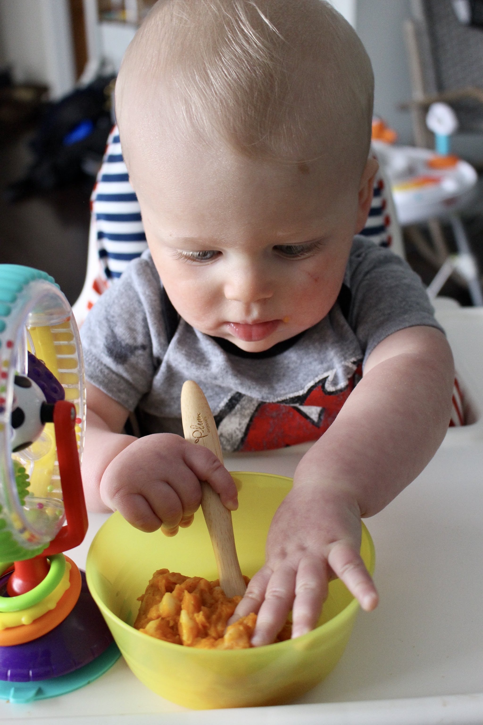 Homemade Sweet Potato Banana Baby Food by popular New Jersey foodie blog What's For Dinner Esq.