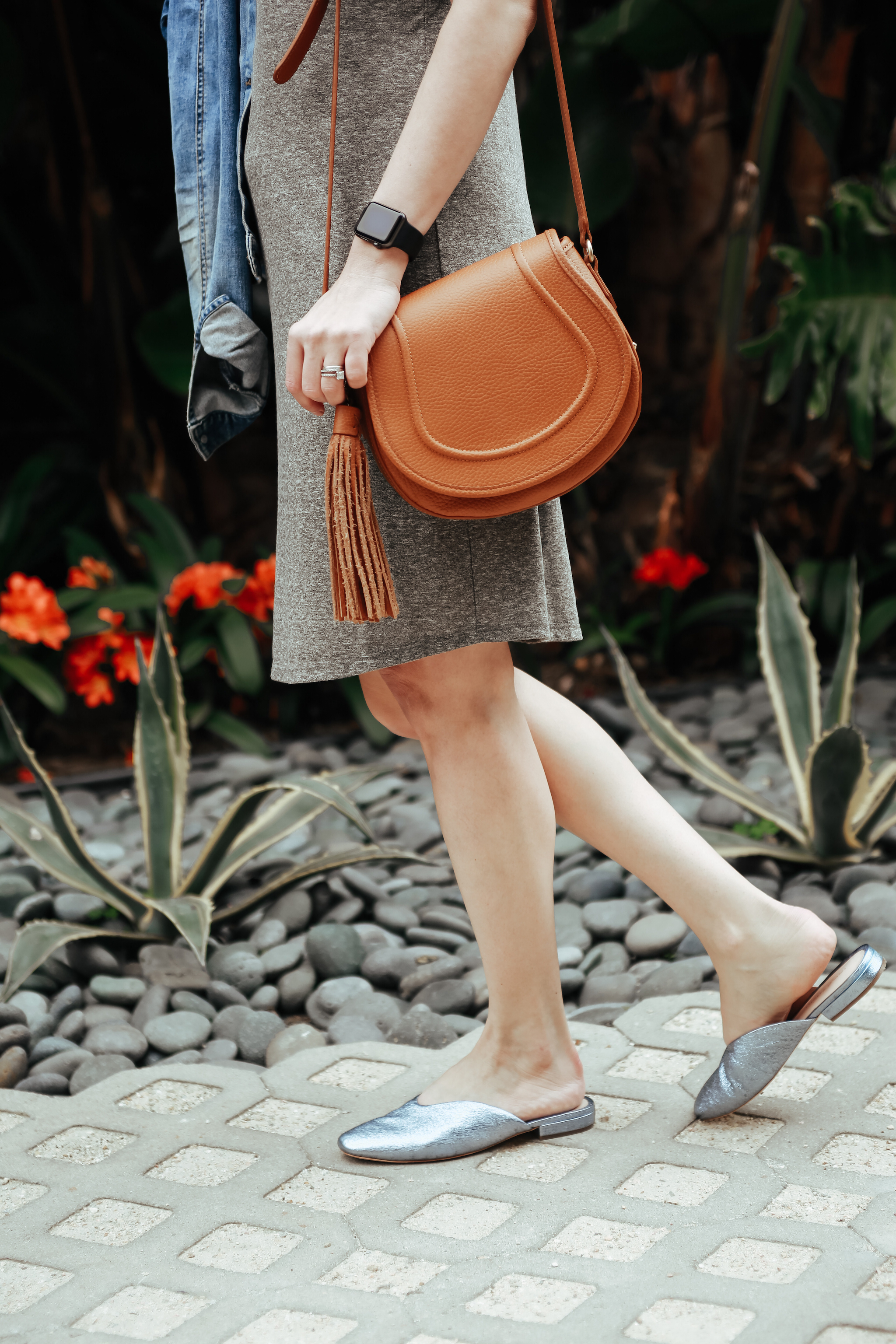 Blue Sparkly Mules styled by popular New Jersey fashion blogger, What's For Dinner Esq.