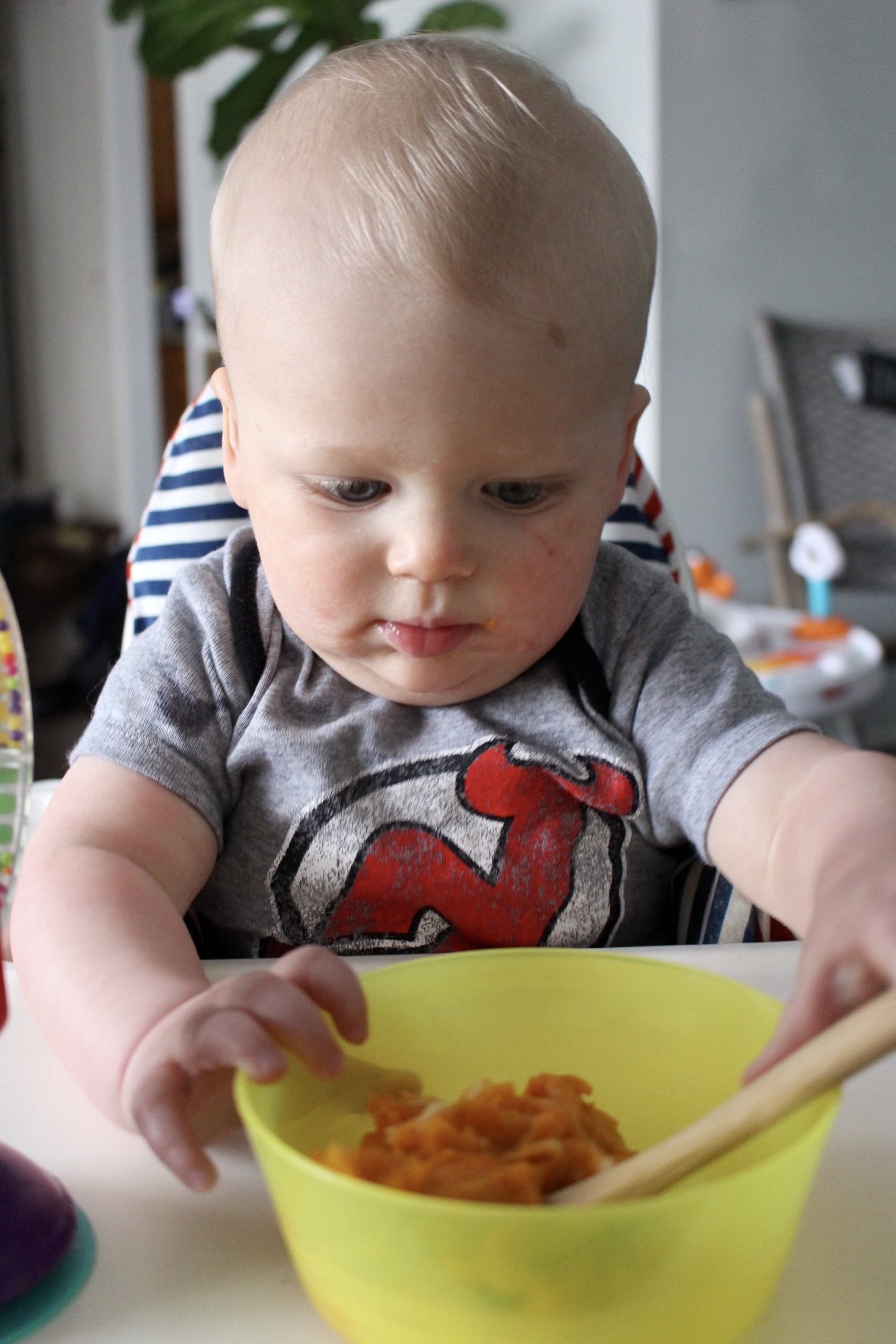 Homemade Sweet Potato Banana Baby Food by popular New Jersey foodie blog What's For Dinner Esq.